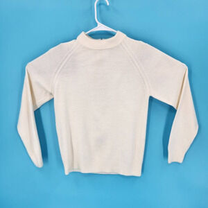 Crystal Kobe Womens Pullover Sweater Ivory Long Sleeve Mock Neck 1/2 Zip S/P